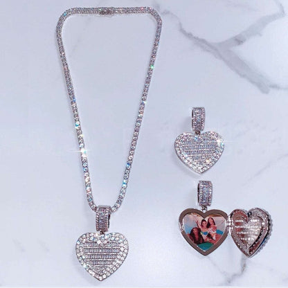 Custom Locket Heart Medallion Set and Separates - Uniquely You Online - Necklace and Earrings