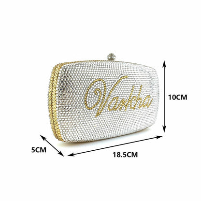 Customized Name Crystal Studded Clutch - Uniquely You Online - Clutch