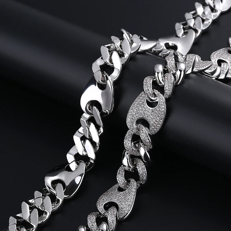 CZ 3-1 Pig Nose Cuban Link Chain - Uniquely You Online - Chain