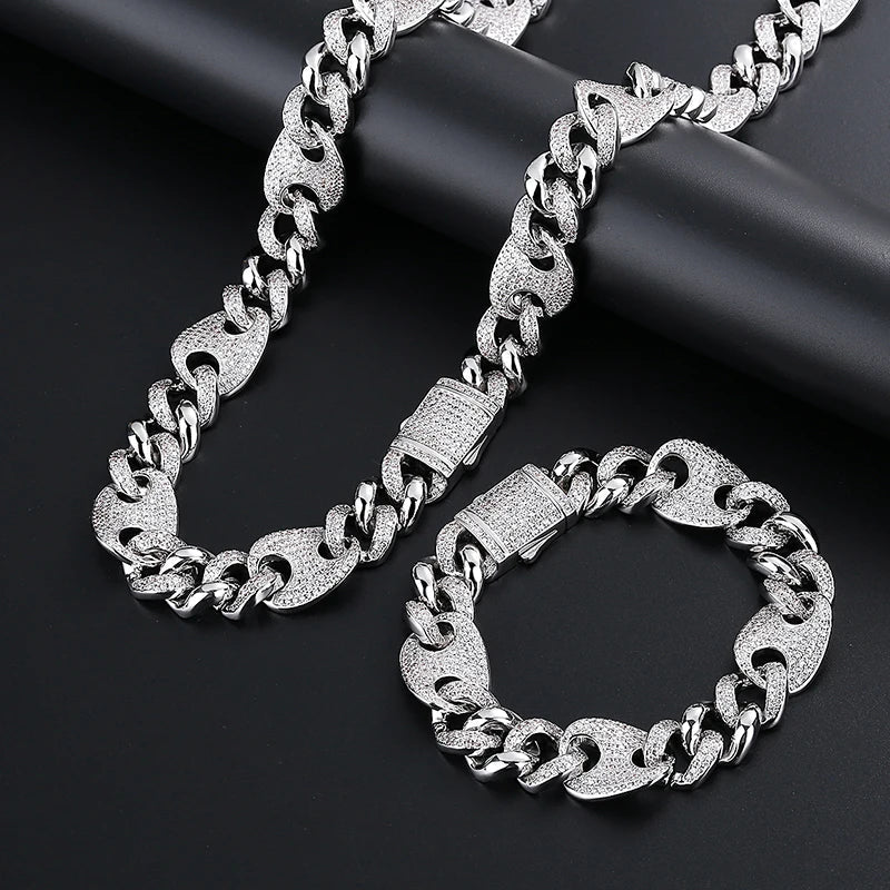 CZ 3-1 Pig Nose Cuban Link Chain - Uniquely You Online - Chain