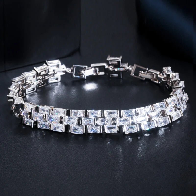 CZ Baguette Chain Link Bracelet - Uniquely You Online - Bracelet