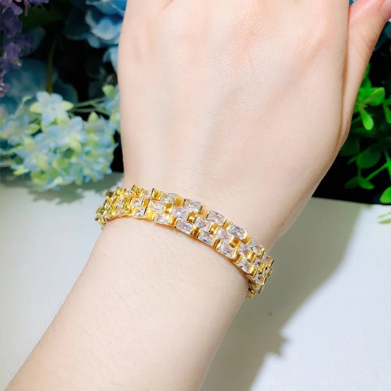 CZ Baguette Chain Link Bracelet - Uniquely You Online - Bracelet