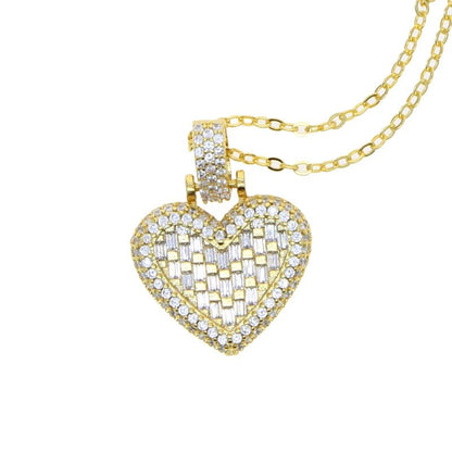 CZ Baguette Heart Pendant with Necklace - Uniquely You Online - Pendant with Necklace