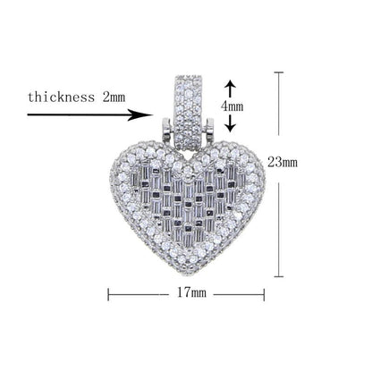 CZ Baguette Heart Pendant with Necklace - Uniquely You Online - Pendant with Necklace