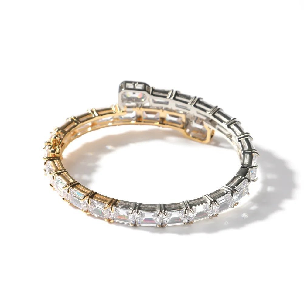 CZ Bi-color Baguette Bangle - Uniquely You Online - Bracelet