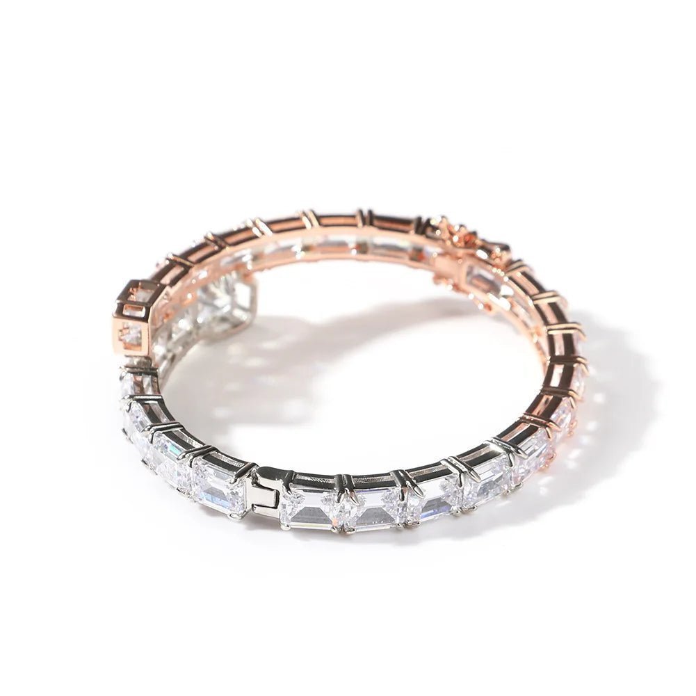 CZ Bi-color Baguette Bangle - Uniquely You Online - Bracelet