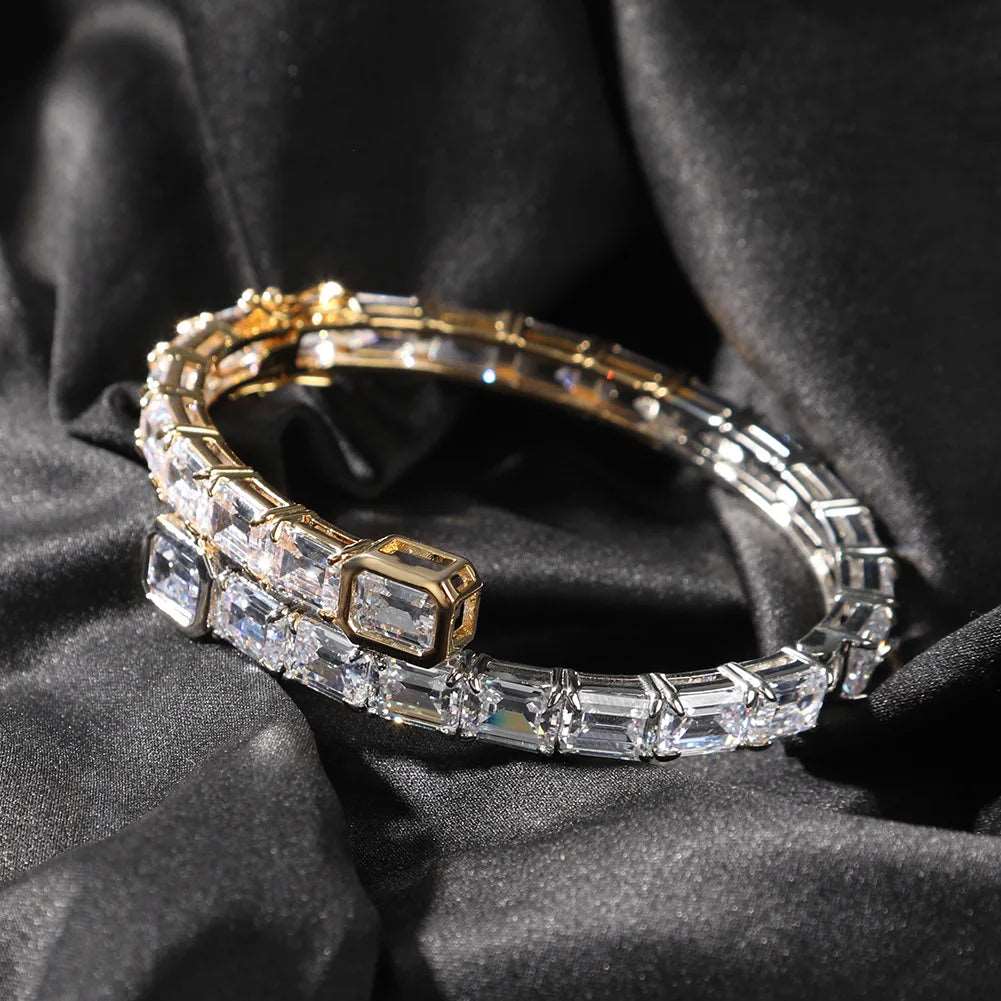 CZ Bi-color Baguette Bangle - Uniquely You Online - Bracelet