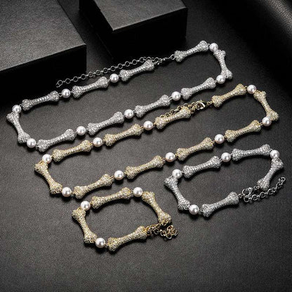 CZ Bone and Pearl Chain and Bracelet - Uniquely You Online - Chain and Bracelet