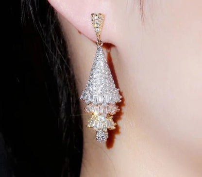 CZ Christmas Tree Tassel Earrings - Uniquely You Online - Earrings