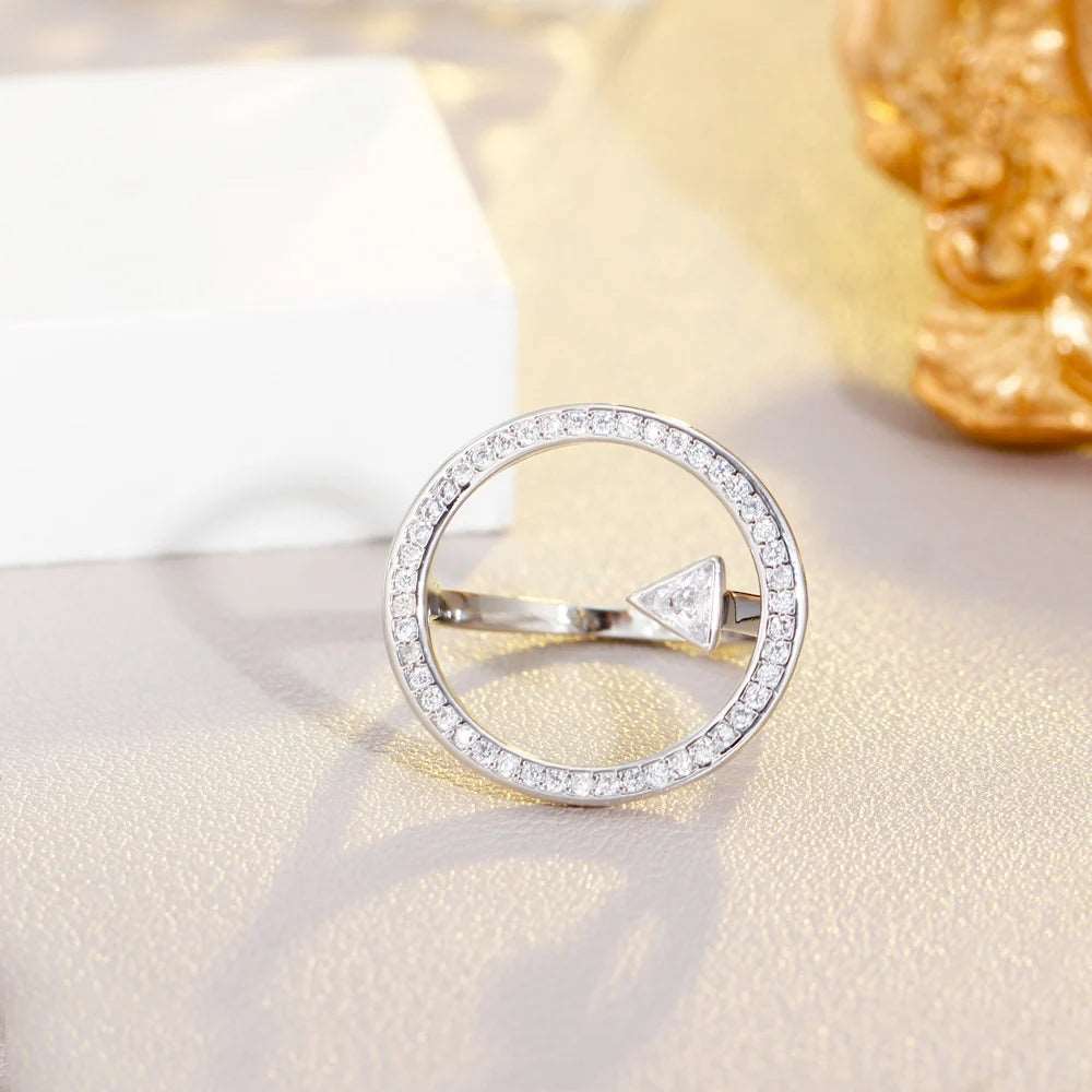 CZ Circle Triangle/Pearl Ring - Uniquely You Online - Ring