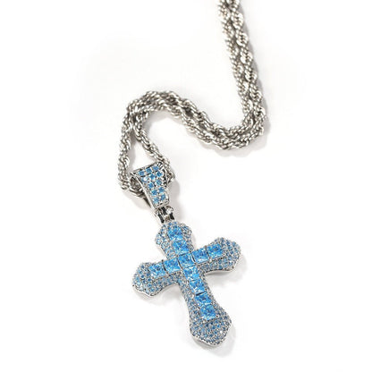 CZ Colored Cross Pendant with Chain - Uniquely You Online - Pendant with Necklace