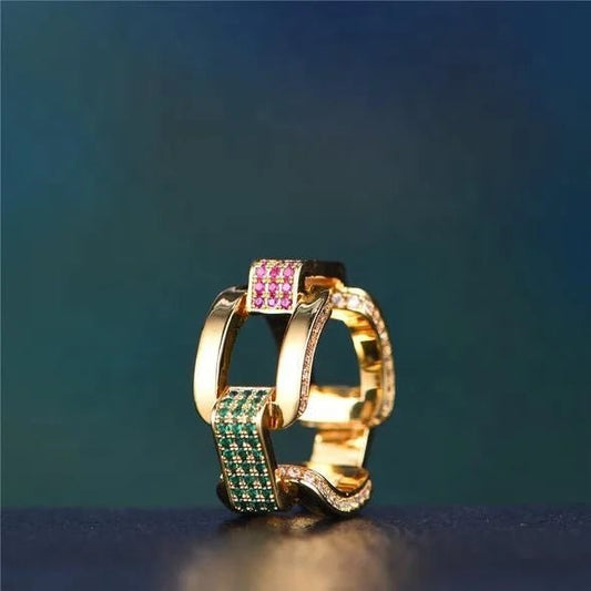 CZ Colored O-Link Ring - Uniquely You Online - Ring