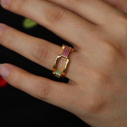 CZ Colored O-Link Ring - Uniquely You Online - Ring