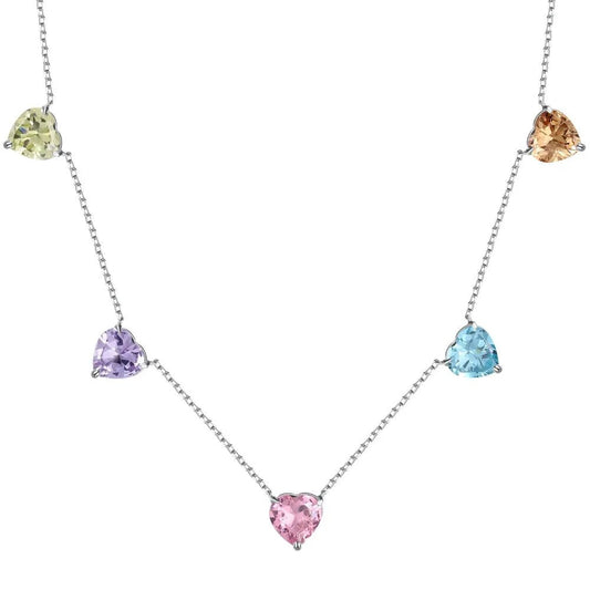 CZ Colorful Heart Charm Necklace - Uniquely You Online - Necklace