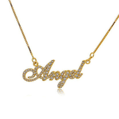 CZ Custom Name Pendant with Necklace - Uniquely You Online - Pendant with Necklace