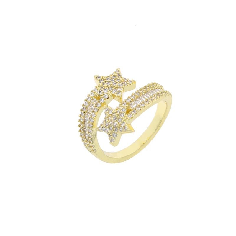 CZ Double Five Star Ring - Uniquely You Online - Ring