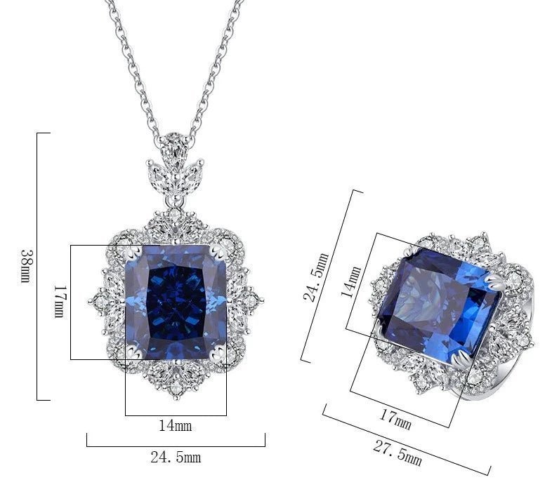 CZ Flower Frame Stone Necklace and Ring - Uniquely You Online - necklace and ring