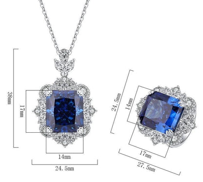 CZ Flower Frame Stone Necklace and Ring - Uniquely You Online - necklace and ring