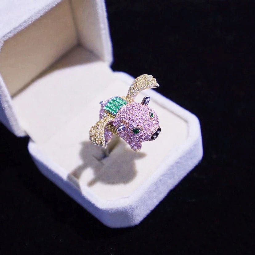 CZ Fly Pink Piggy Ring - Uniquely You Online - Ring
