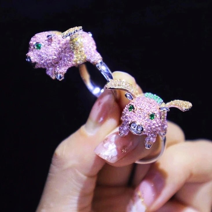 CZ Fly Pink Piggy Ring - Uniquely You Online - Ring