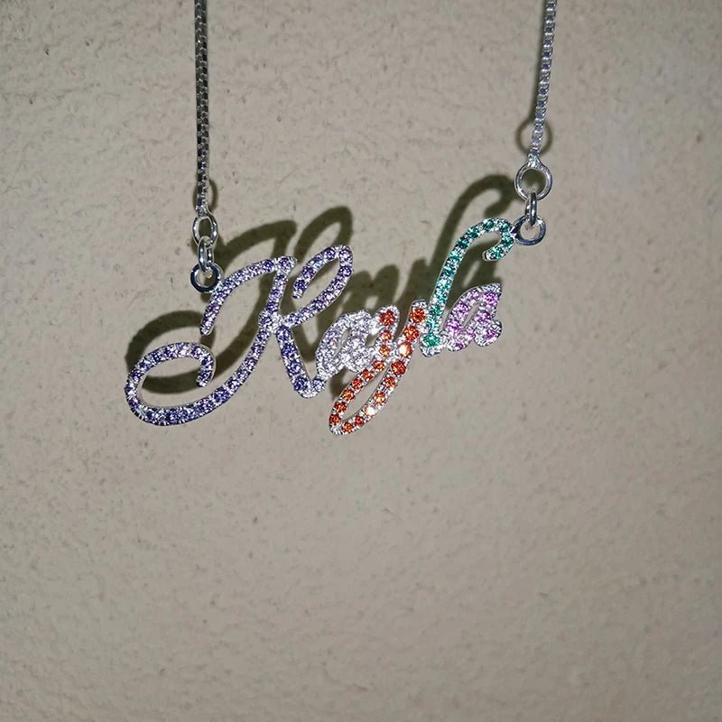 CZ Gradient Custom Name Necklace - Uniquely You Online - Pendant with Necklace