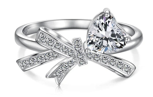 CZ Heart Bow Ring - Uniquely You Online - Ring