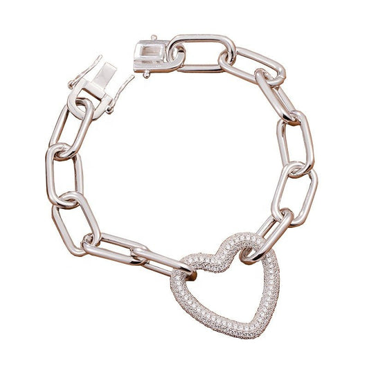 CZ Heart Charm Bracelet - Uniquely You Online - Bracelet