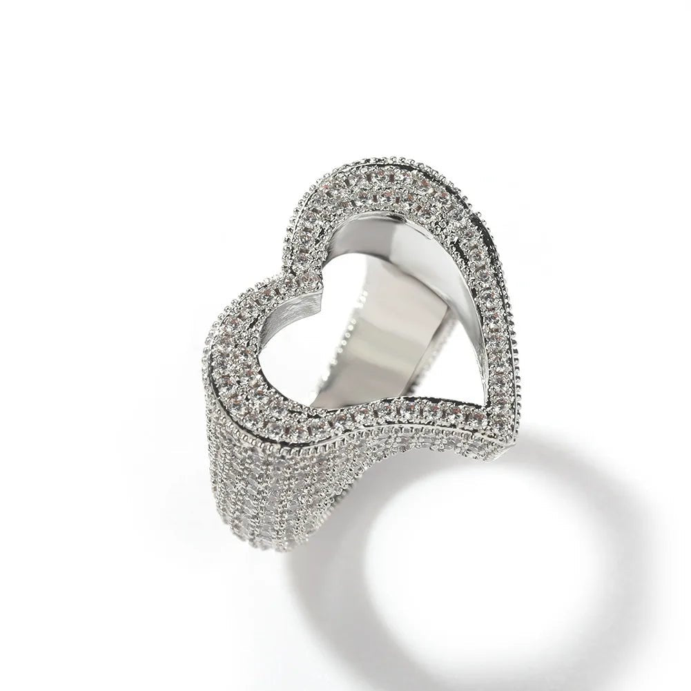 CZ Hollow Heart Ring - Uniquely You Online - Ring