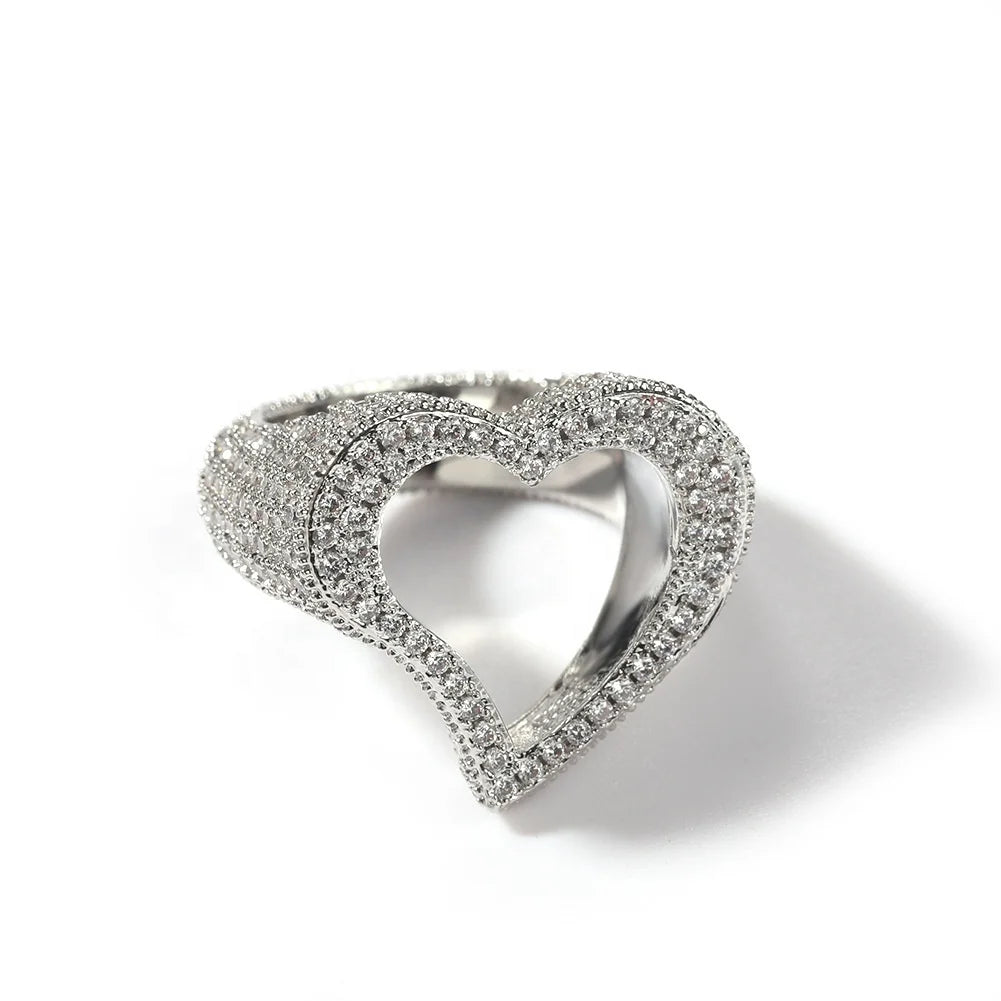 CZ Hollow Heart Ring - Uniquely You Online - Ring