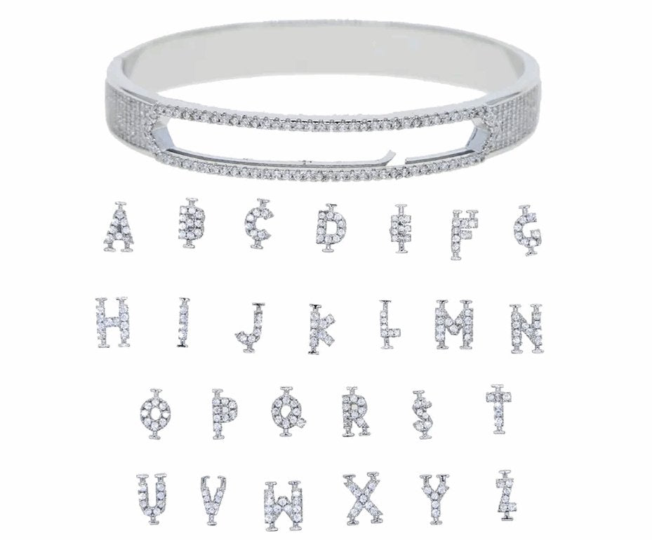 CZ Initial Name Slider Bracelet - Uniquely You Online - Bracelet