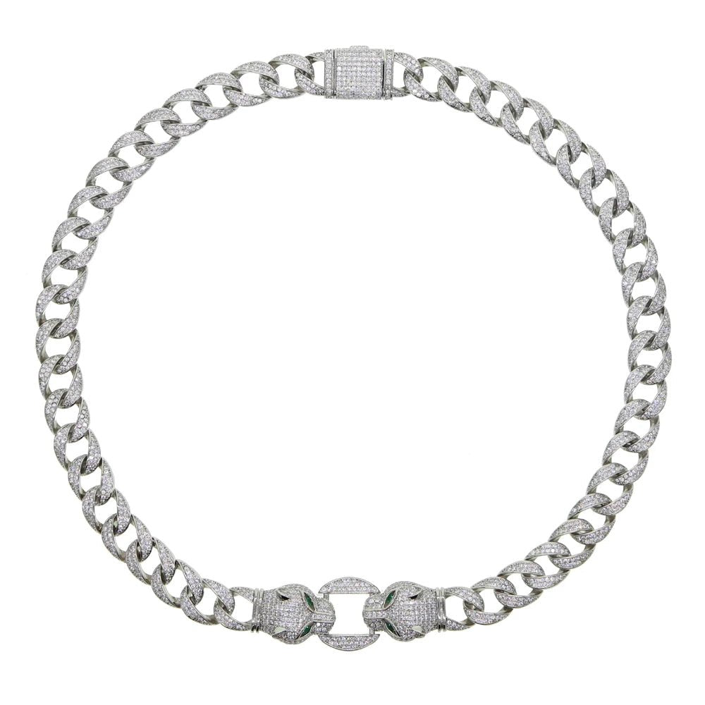 CZ Jaguar Cuban Link Choker - Uniquely You Online - Necklace