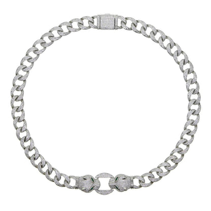 CZ Jaguar Cuban Link Choker - Uniquely You Online - Necklace