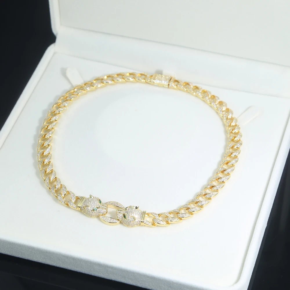 CZ Jaguar Cuban Link Choker - Uniquely You Online - Necklace