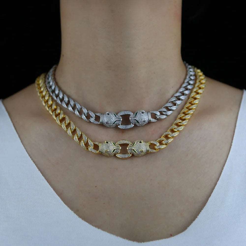 CZ Jaguar Cuban Link Choker - Uniquely You Online - Necklace