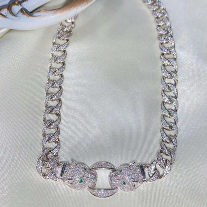 CZ Jaguar Cuban Link Choker - Uniquely You Online - Necklace