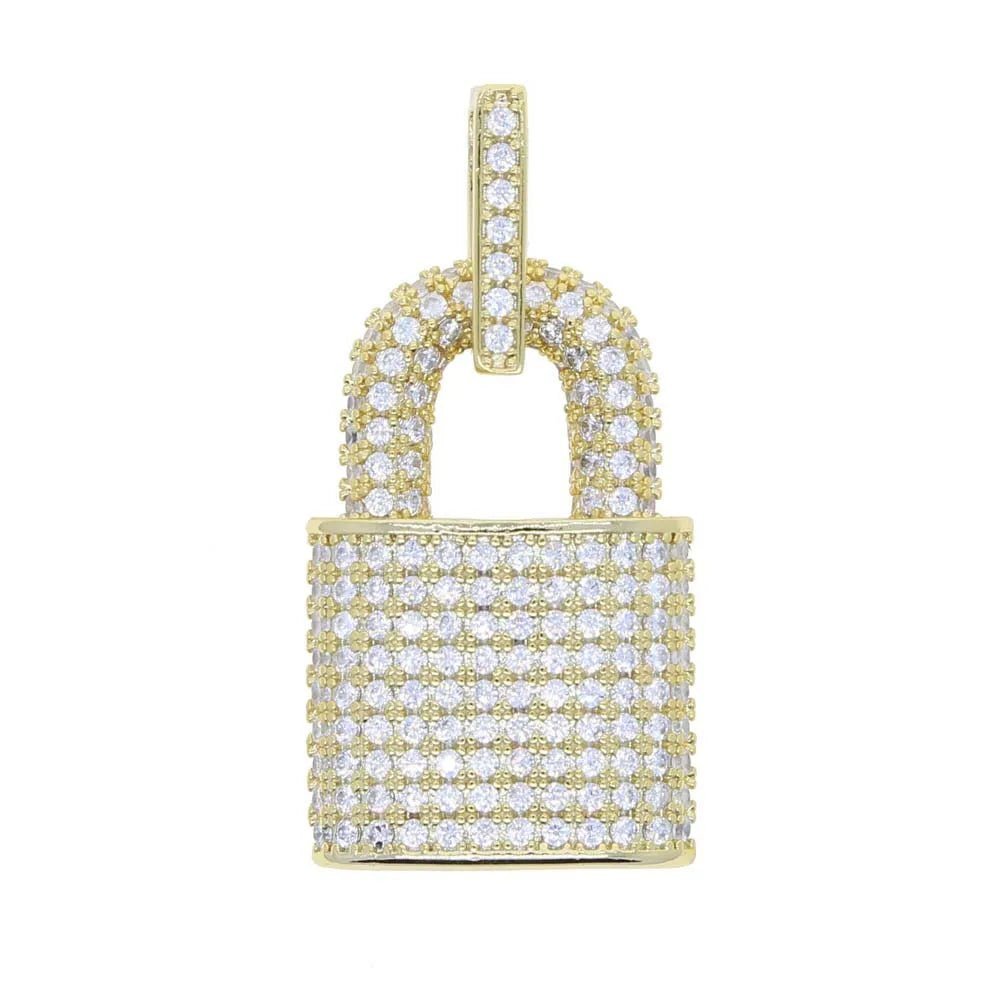 CZ Micro Pave Lock Pendant - Uniquely You Online - Pendant and Necklace