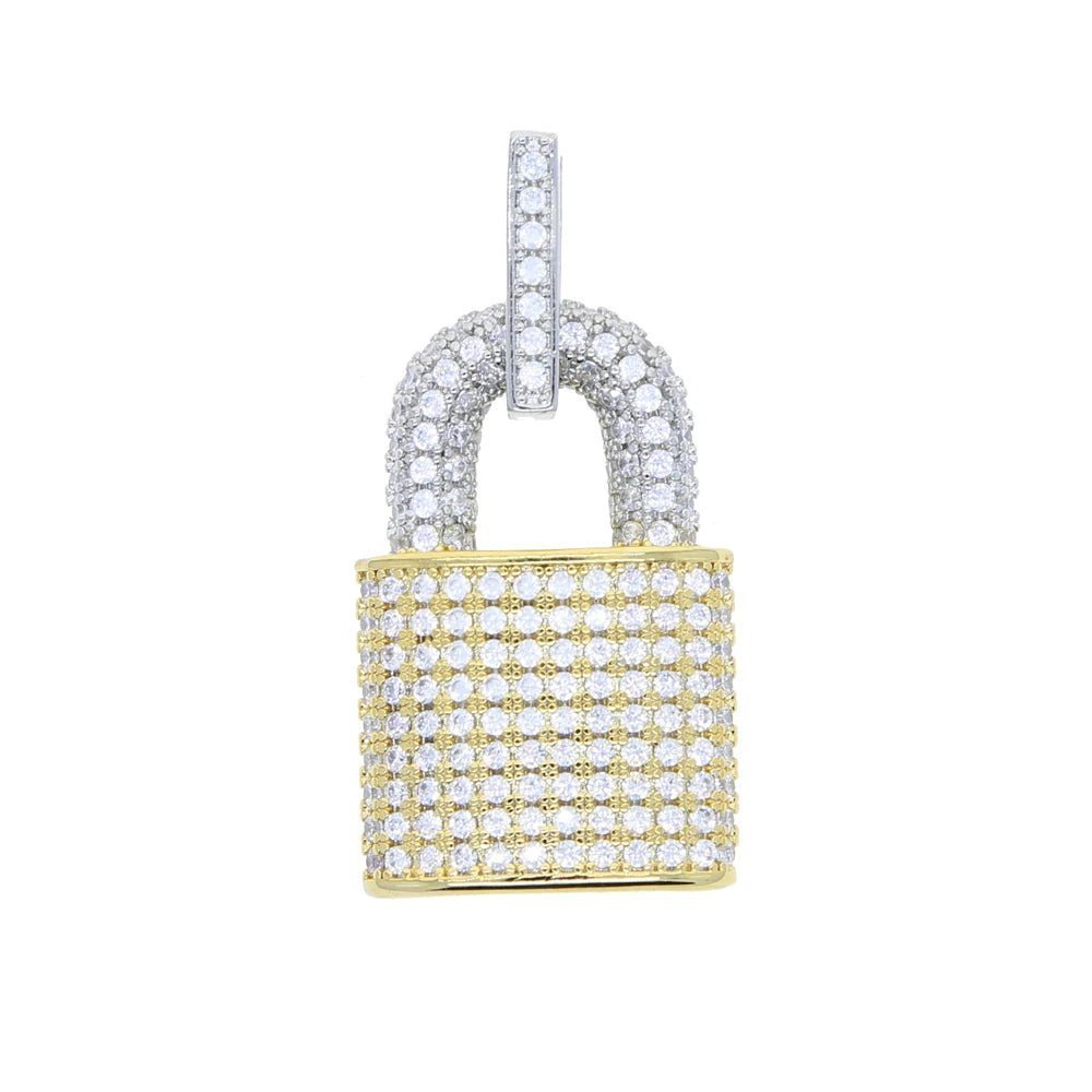 CZ Micro Pave Lock Pendant - Uniquely You Online - Pendant and Necklace