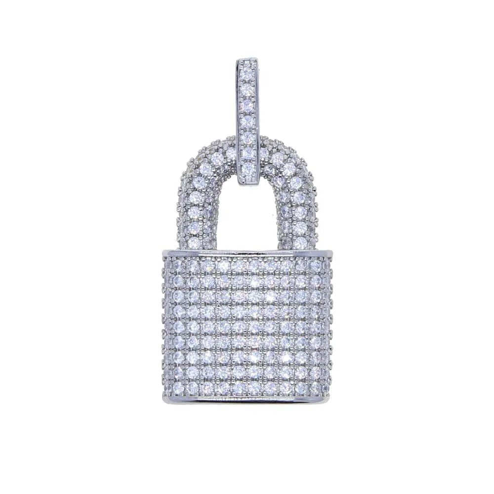 CZ Micro Pave Lock Pendant - Uniquely You Online - Pendant and Necklace