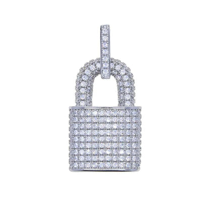 CZ Micro Pave Lock Pendant - Uniquely You Online - Pendant and Necklace