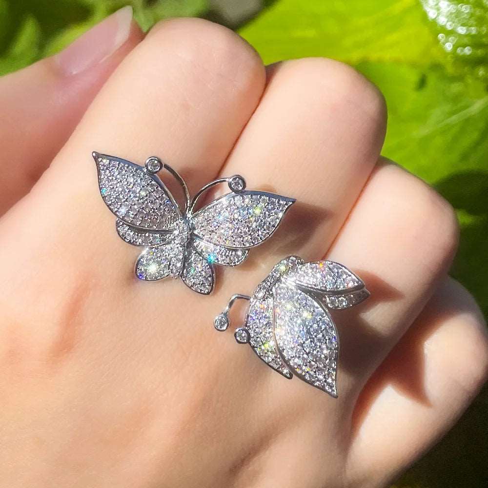 CZ Micro Pave Open Butterfly Ring - Uniquely You Online - Ring