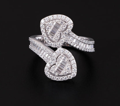 CZ Moissanite Baguette Heart Wrap Ring - Uniquely You Online - Ring
