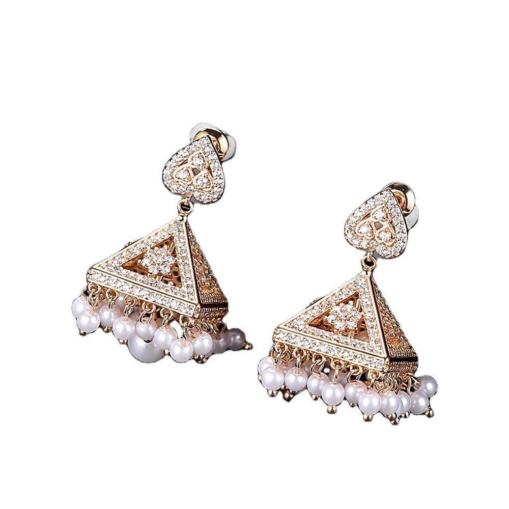 Cz Pearl Crown Tower Earrings - Uniquely You Online - Earrings