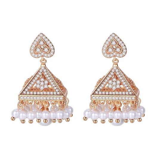 Cz Pearl Crown Tower Earrings - Uniquely You Online - Earrings