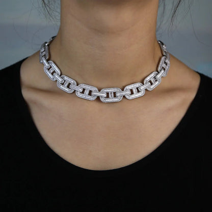 CZ Pig Nose Link Necklace - Uniquely You Online - Necklace