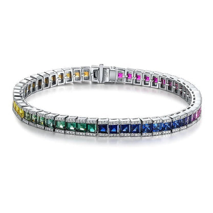 CZ Rainbow Corundum Tennis Bracelet - Uniquely You Online - Bracelet
