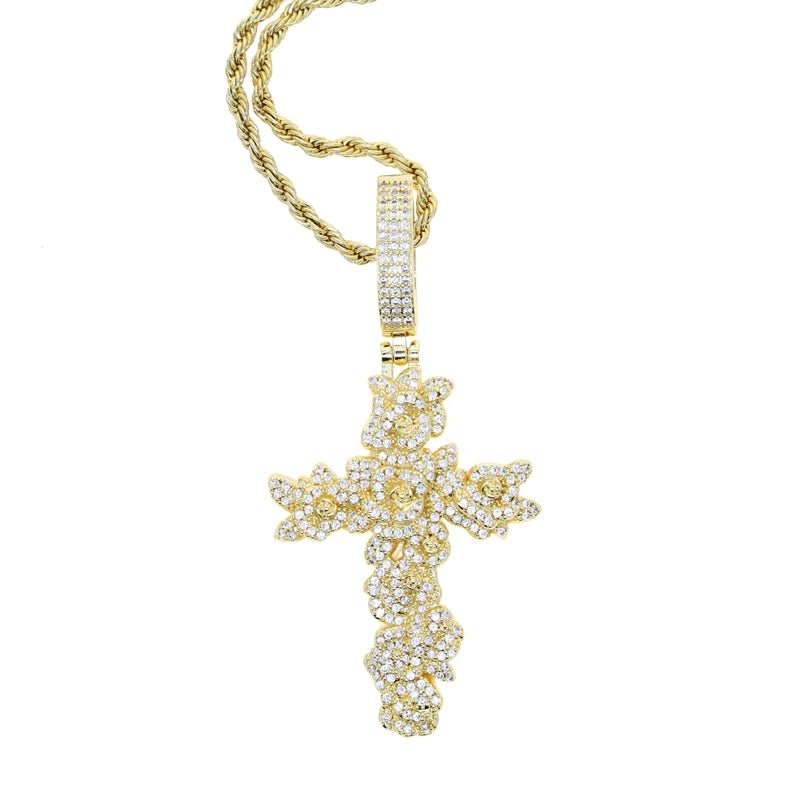 CZ Rose Cross Pendant with Necklace - Uniquely You Online - Pendant and Necklace