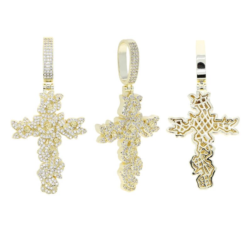 CZ Rose Cross Pendant with Necklace - Uniquely You Online - Pendant and Necklace