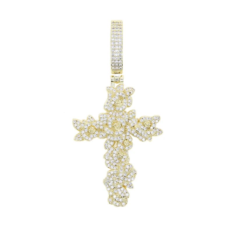 CZ Rose Cross Pendant with Necklace - Uniquely You Online - Pendant and Necklace