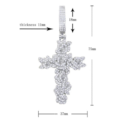 CZ Rose Cross Pendant with Necklace - Uniquely You Online - Pendant and Necklace