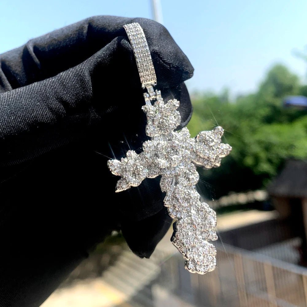 CZ Rose Cross Pendant with Necklace - Uniquely You Online - Pendant and Necklace